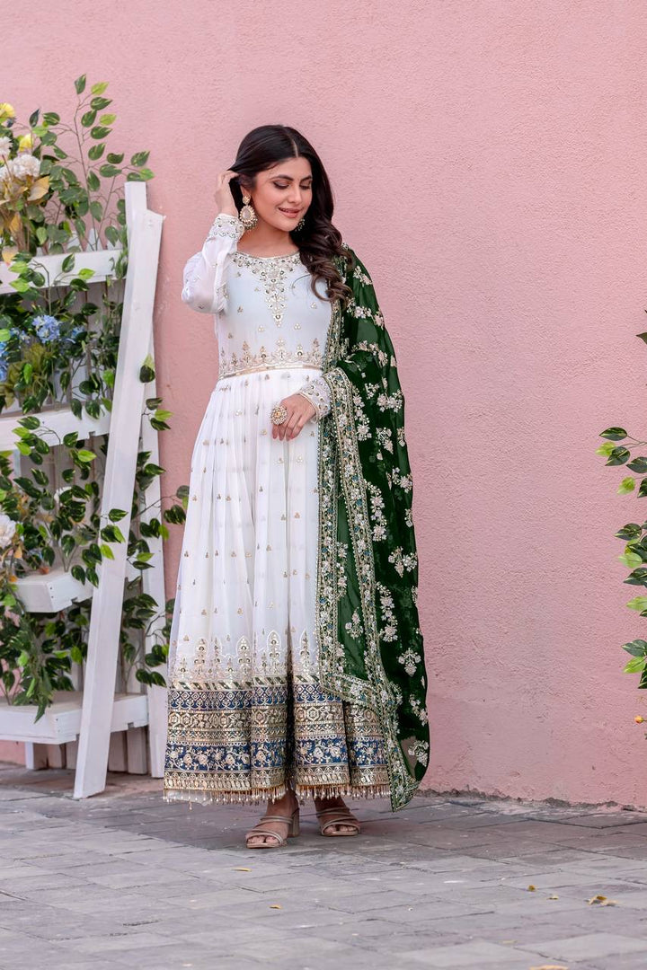 Fancy Faux Georgette Long Gown [SKU D101533]