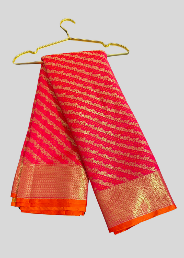 Red color kanchipuram silk saree with zari woven [SKU:S101222]