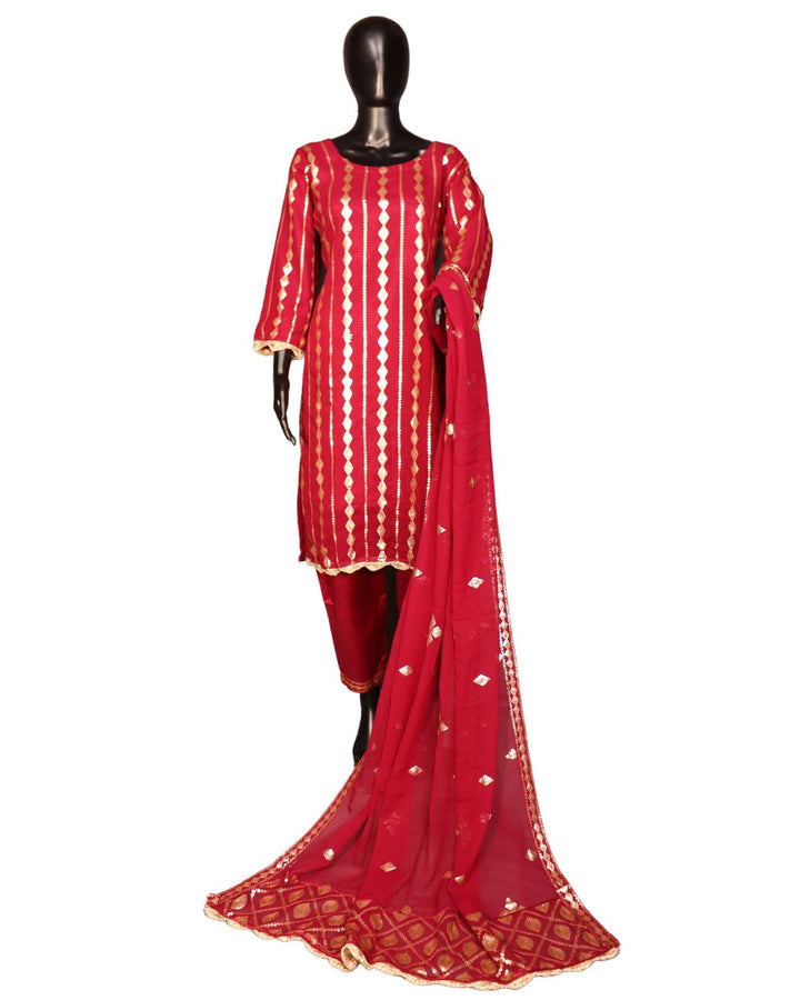 Rani Georgette Embroidery Worked Pakistani Salwar Suit