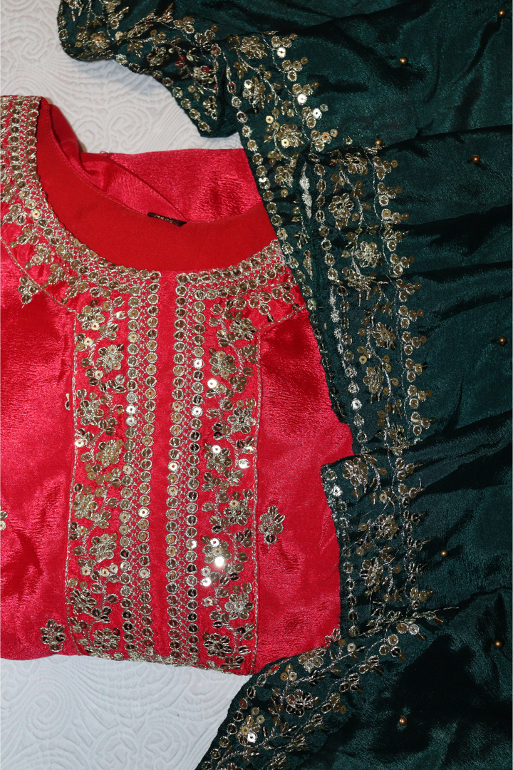 Havy pure Chinon With 3mm embroidery work [SKU:D104052]