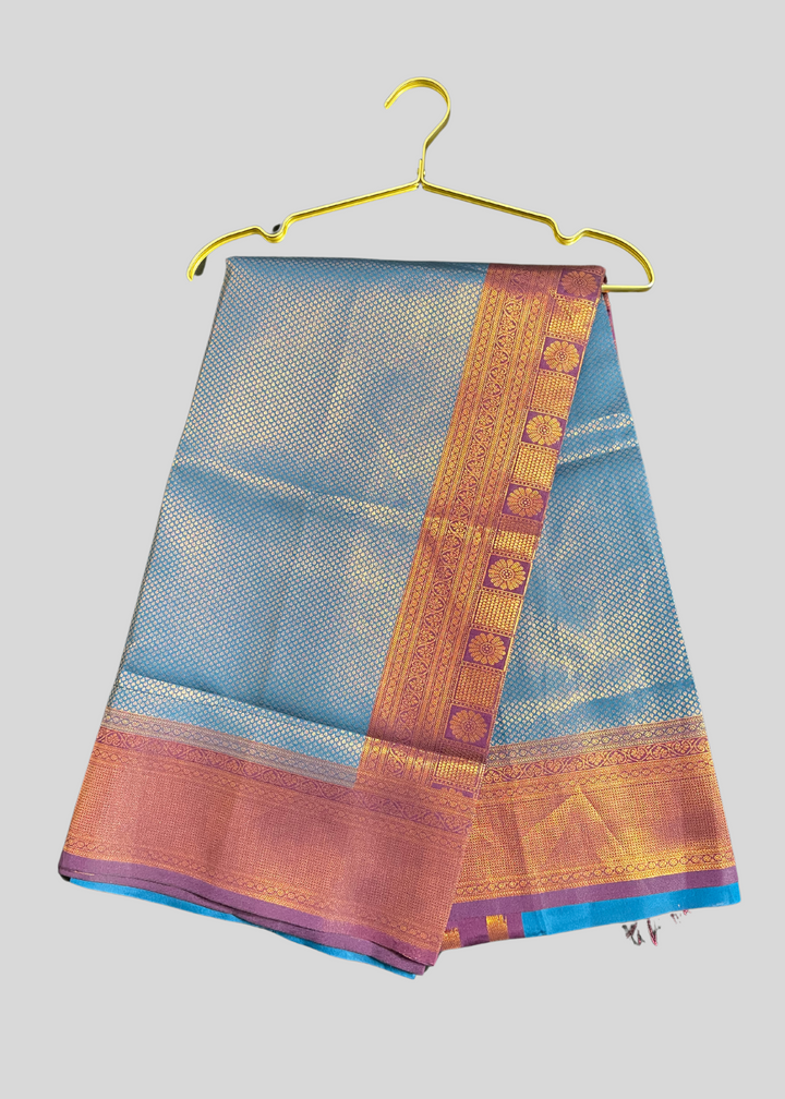 Firoji kubera pattu kanjivaram silk saree with zari weaving work [SKU:S102791]