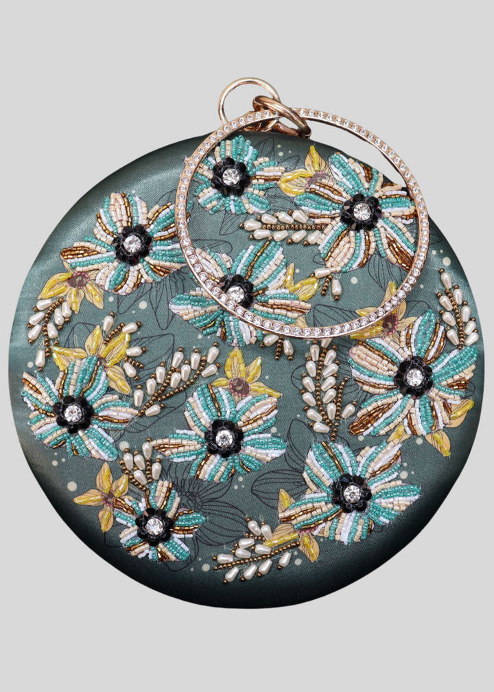 Floret Round Green Clutch