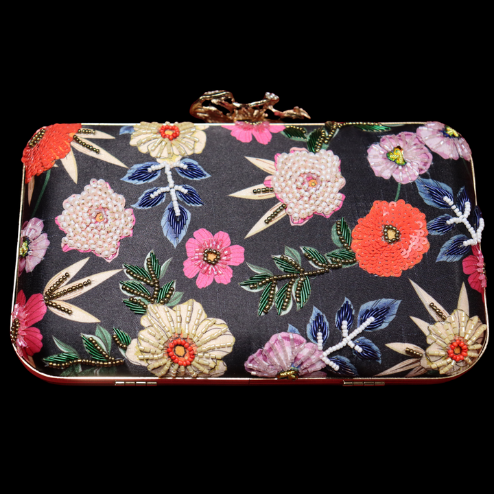 Poppy Multicoloured Pink Clutch [SKU:C100652]