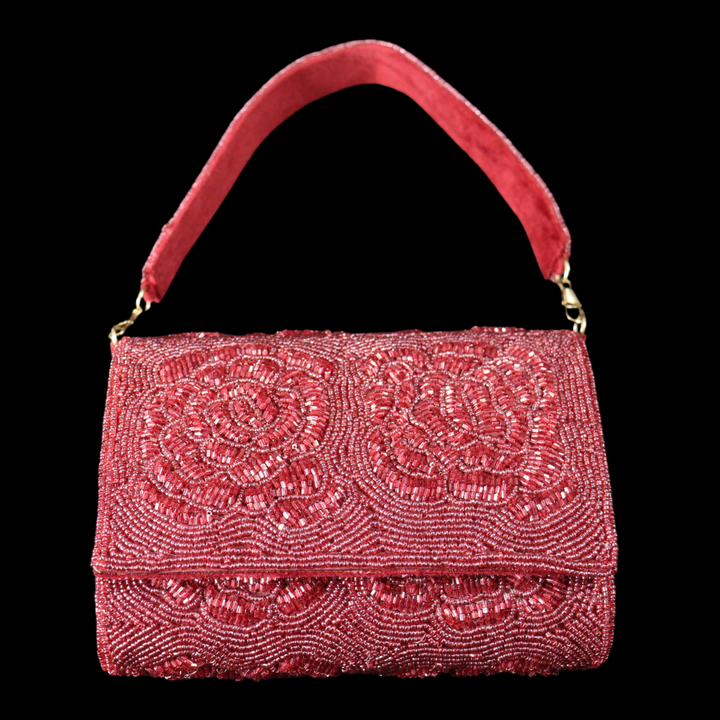Rose Flap Bag Maroon [SKU:C101313]