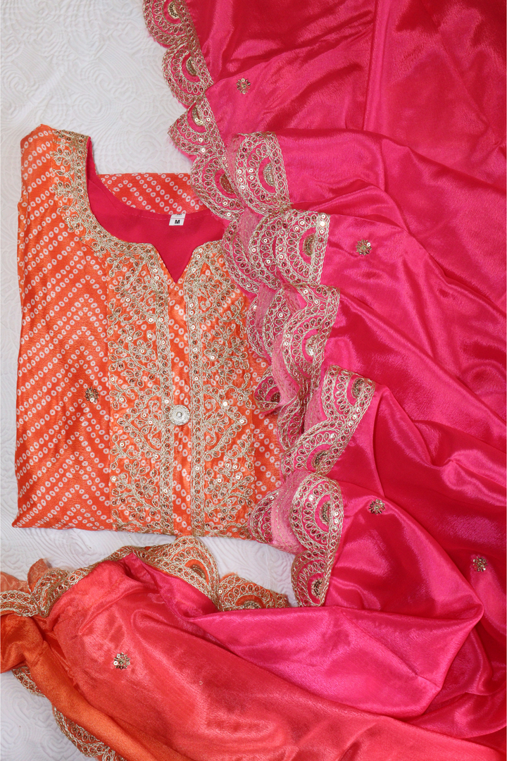 Heavy Pure Chinon Silk Digital Print With silk inner [SKU:D103842]