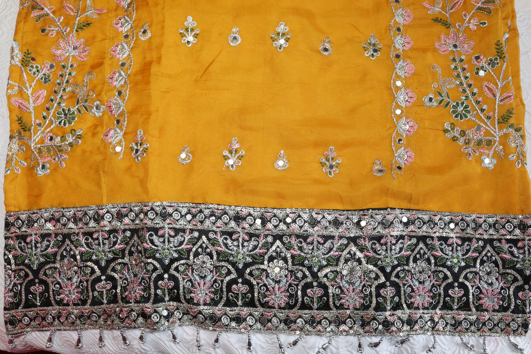 Heavy Soft Organza With Embroidery Work [SKU:103672]