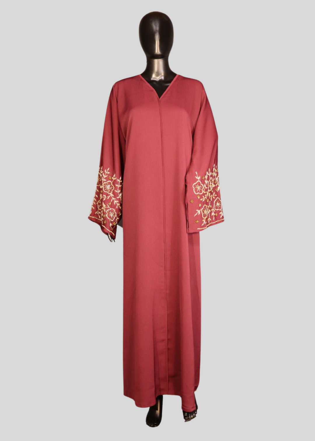 Wine Premium Elegant DesignerAbaya In Korean Zoom Fabric with Matching Georgette Hijab