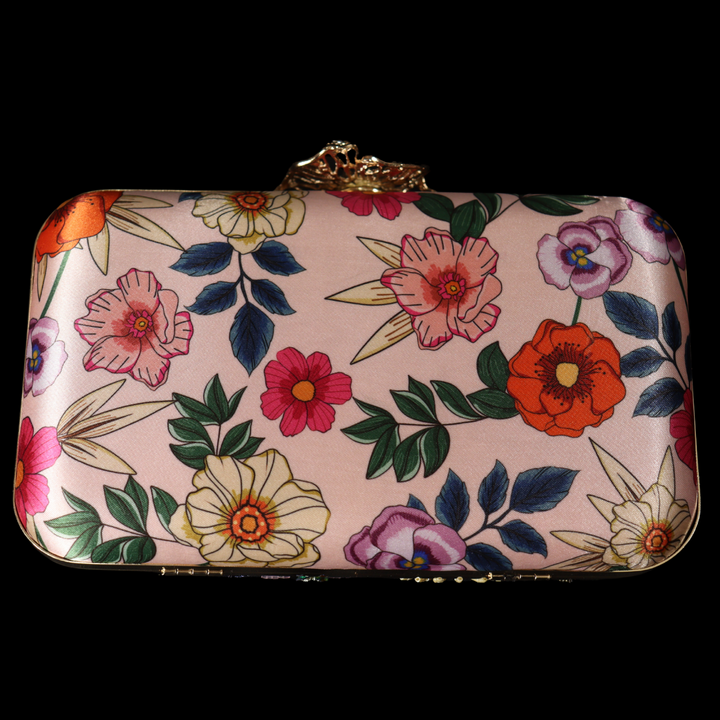 Poppy Multicoloured Pink Clutch [SKU:C100552]