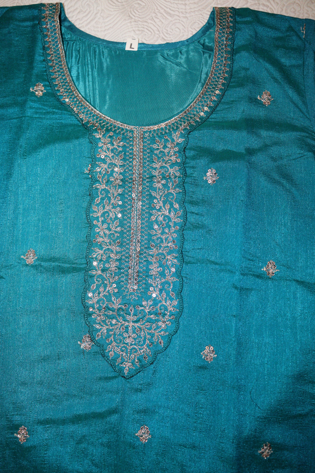 Heavy Vichitra With Sequence Embroidery Stich Work [SKU:D104203]