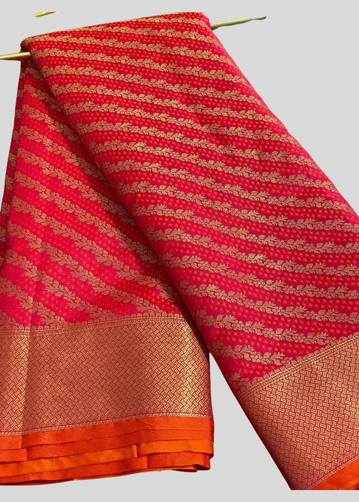 Red color kanchipuram silk saree with zari woven [SKU:S101222]