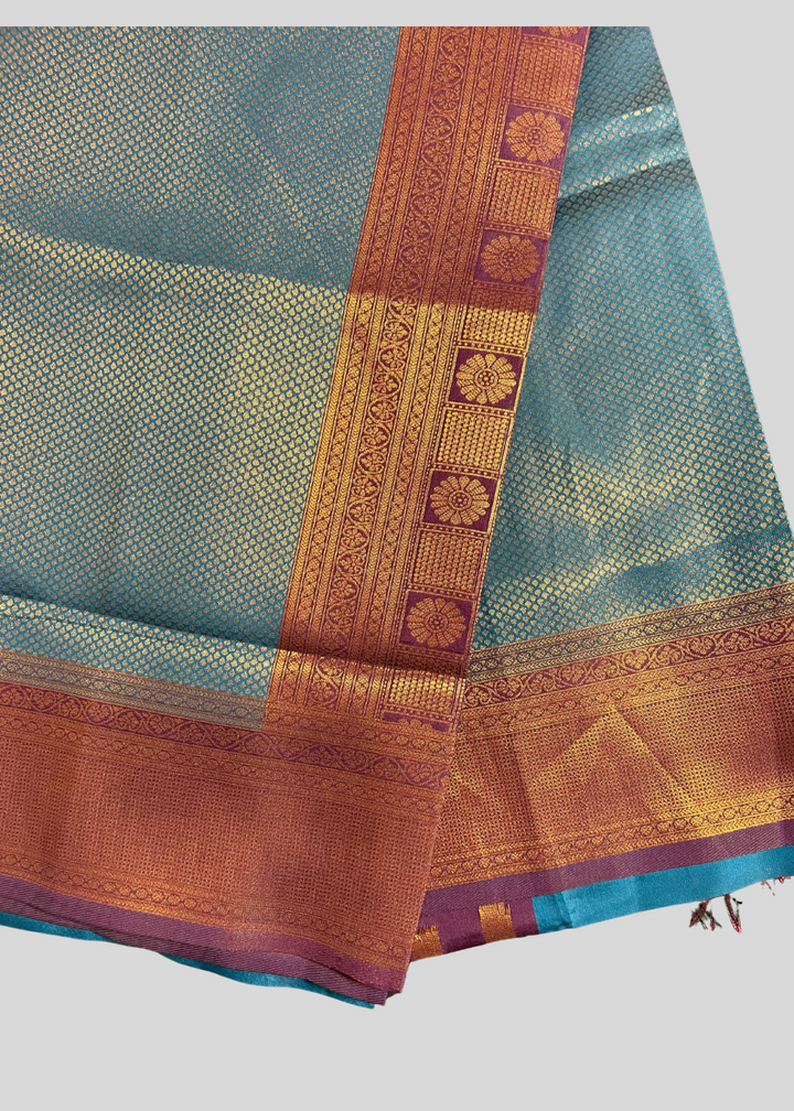 Firoji kubera pattu kanjivaram silk saree with zari weaving work [SKU:S102791]