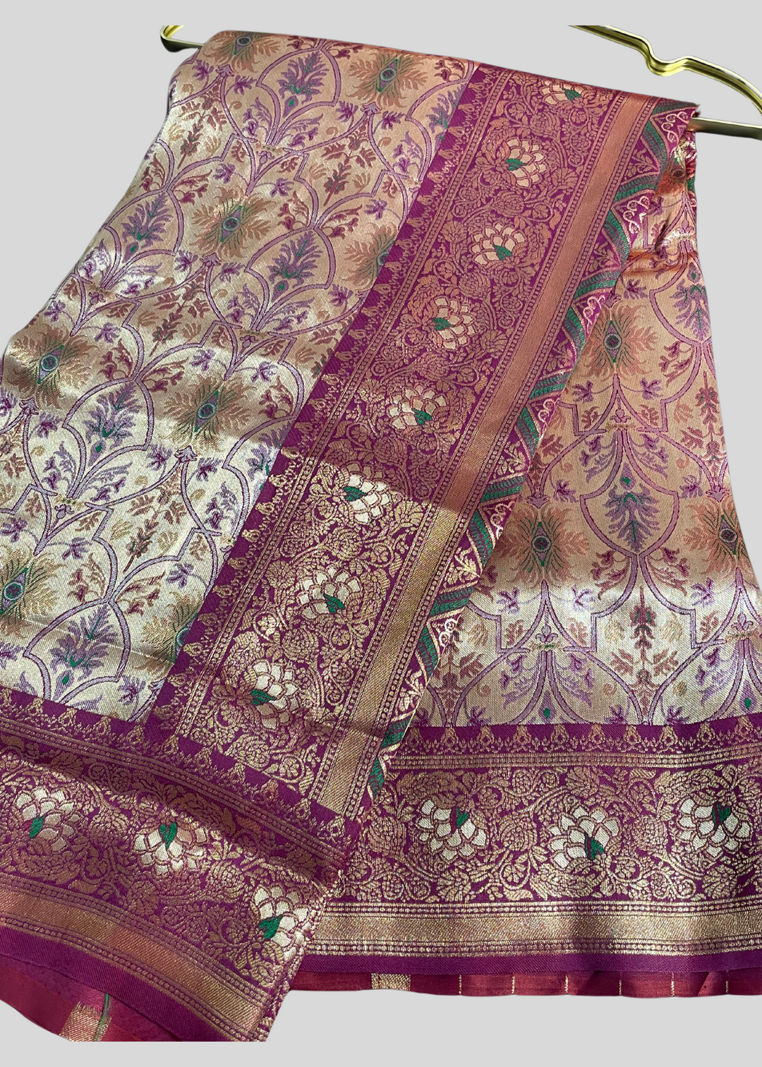 Maroon dharmavaram banarasi silk saree with zari weaving [SKU:S102272]