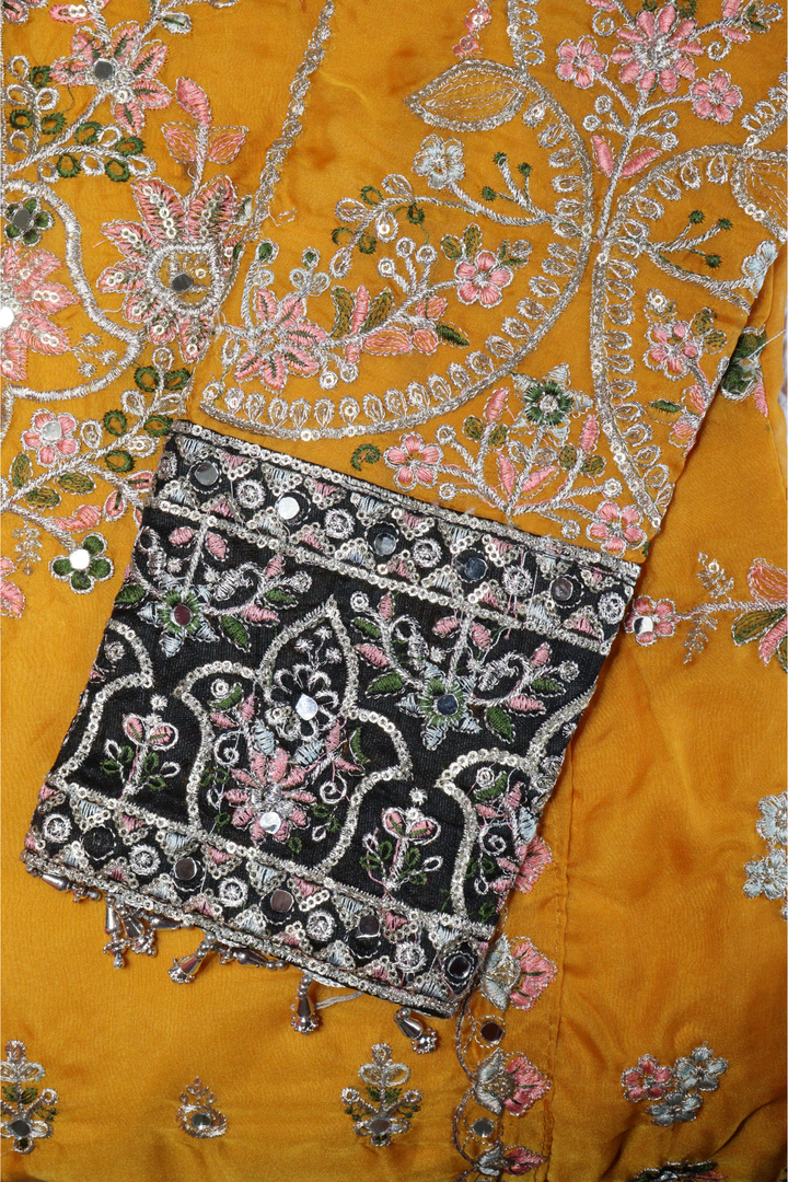 Heavy Soft Organza With Embroidery Work [SKU:103672]