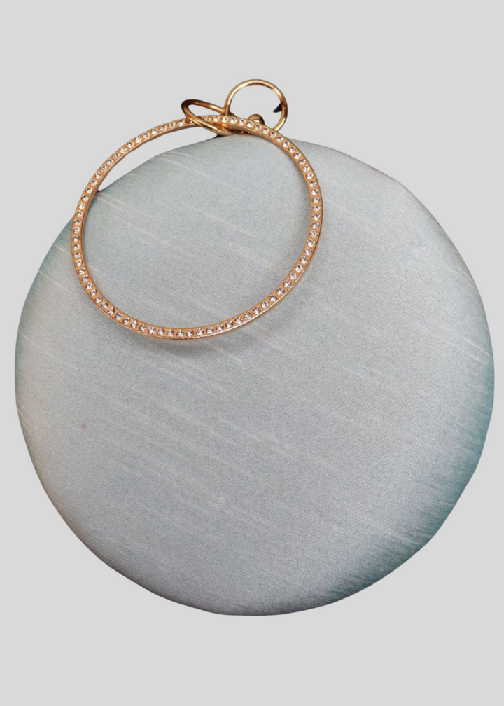 Chakra Light Blue Round Clutch