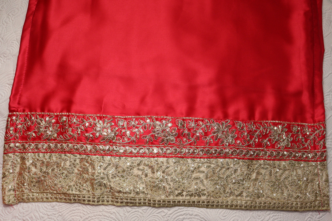 Heavy Malay Satin Silk With Heavy Embroidery Coding Sequence Work[SKU:D103272]