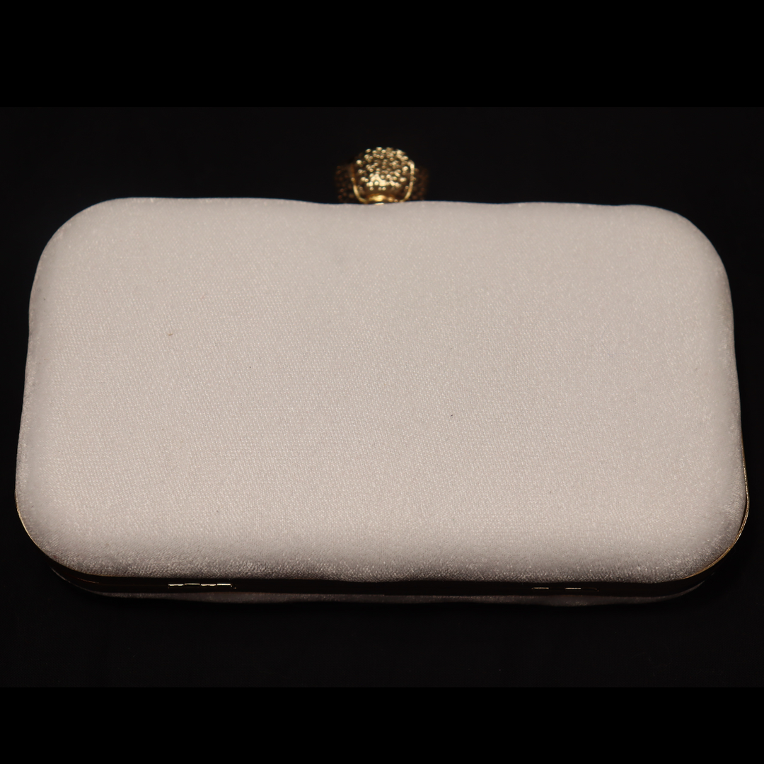 Peach Roses White Clutch [SKU:C101142]