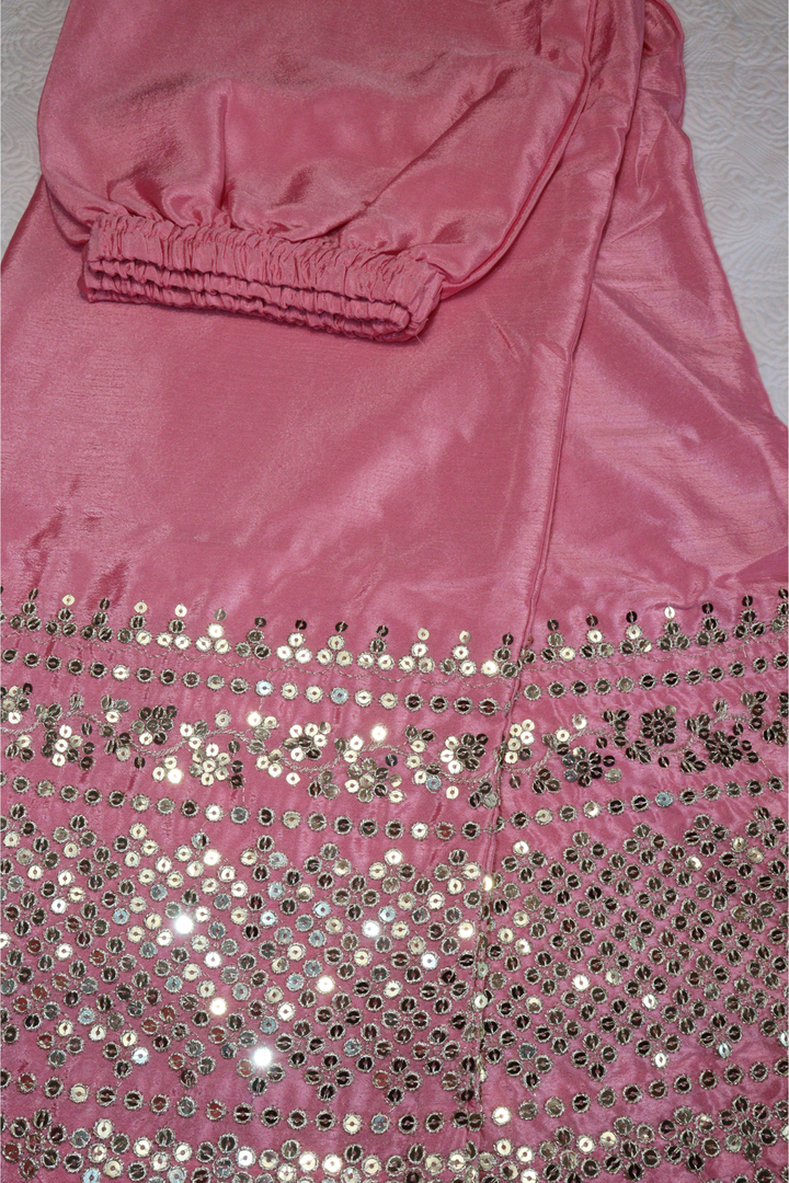 Havy pure Chinon With 3mm embroidery work [SKU:D103552]