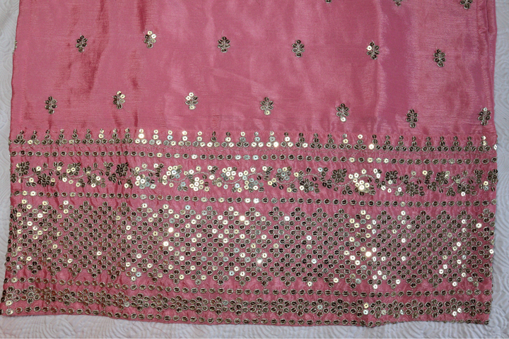 Havy pure Chinon With 3mm embroidery work [SKU:D103552]