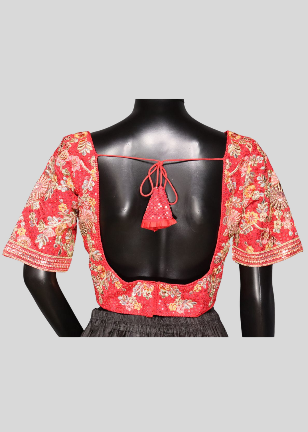 Red Heavy Faux Georgette Sabyasachi Style Readymade Blouse