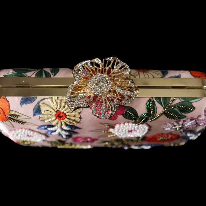 Poppy Multicoloured Pink Clutch [SKU:C100552]