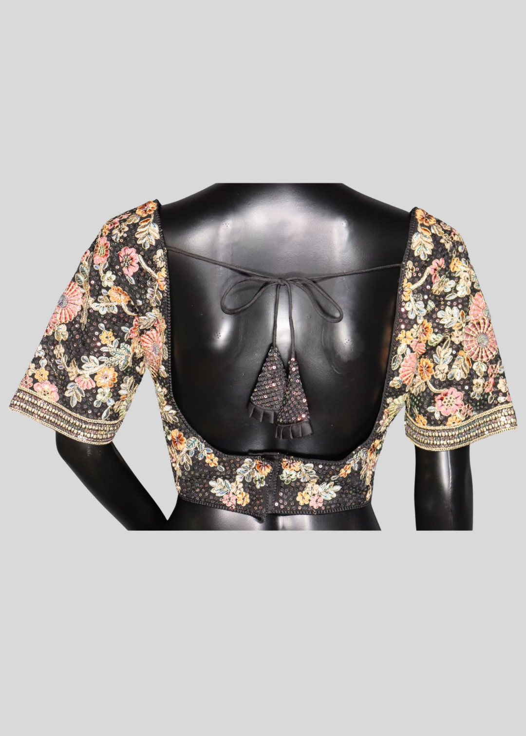 Black Heavy Faux Georgette Sabyasachi Style Readymade Blouse