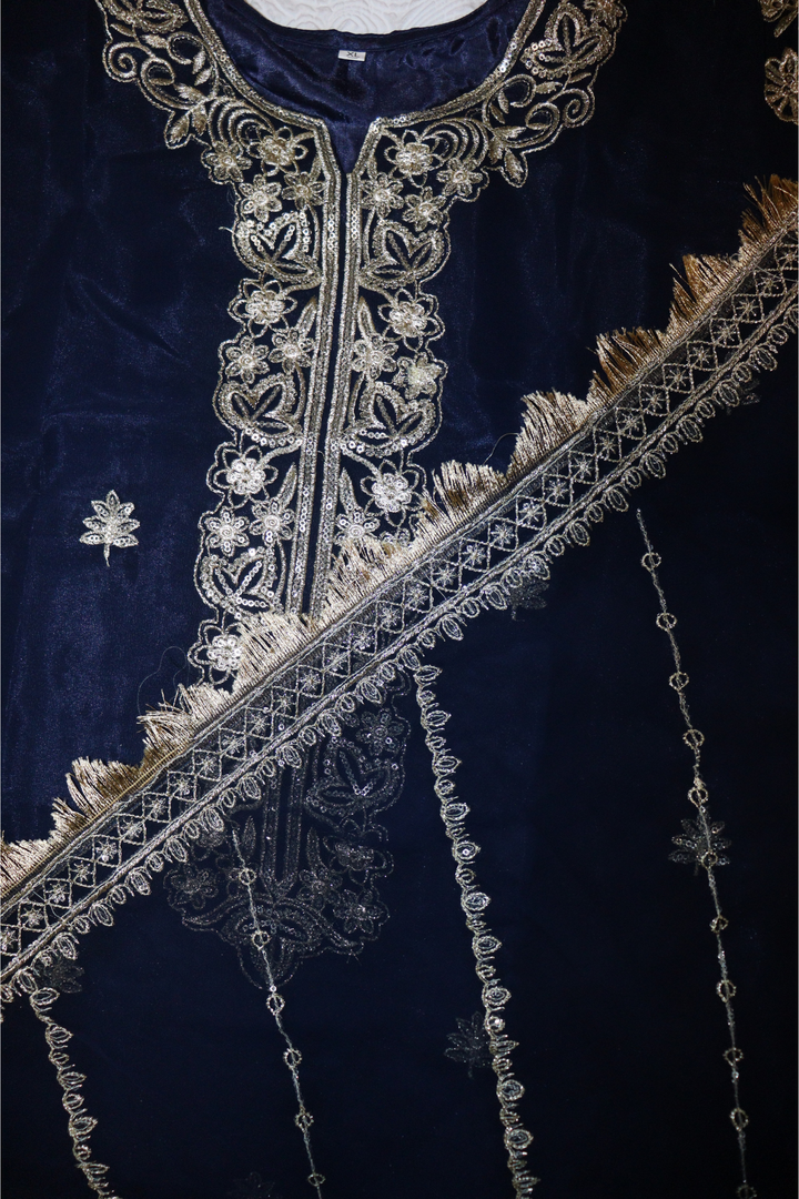 Heavy Pure Fox Georgette With Heavy Embroidered Sequence Work [SKU:D104113]