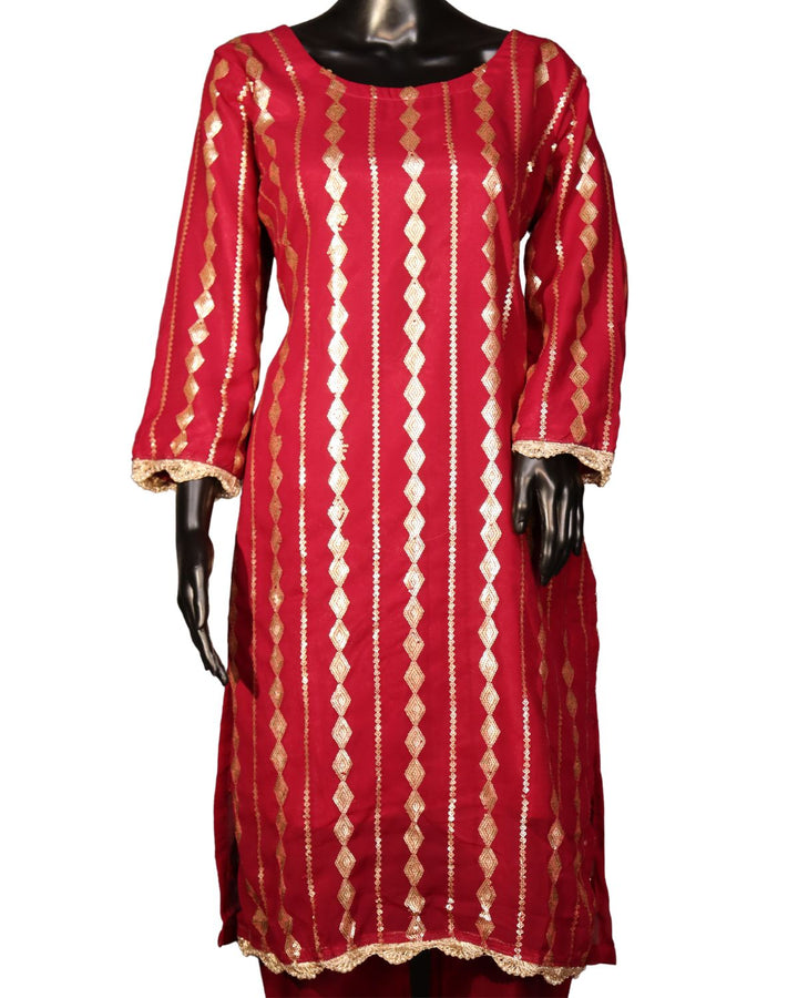 Rani Georgette Embroidery Worked Pakistani Salwar Suit