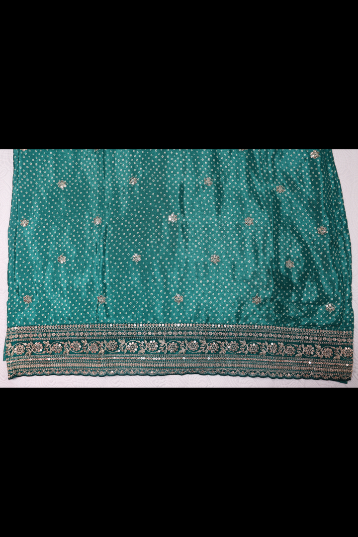 PRINTED CHINON WITH EMBROIDERY WORK RED [SKU:D100703]