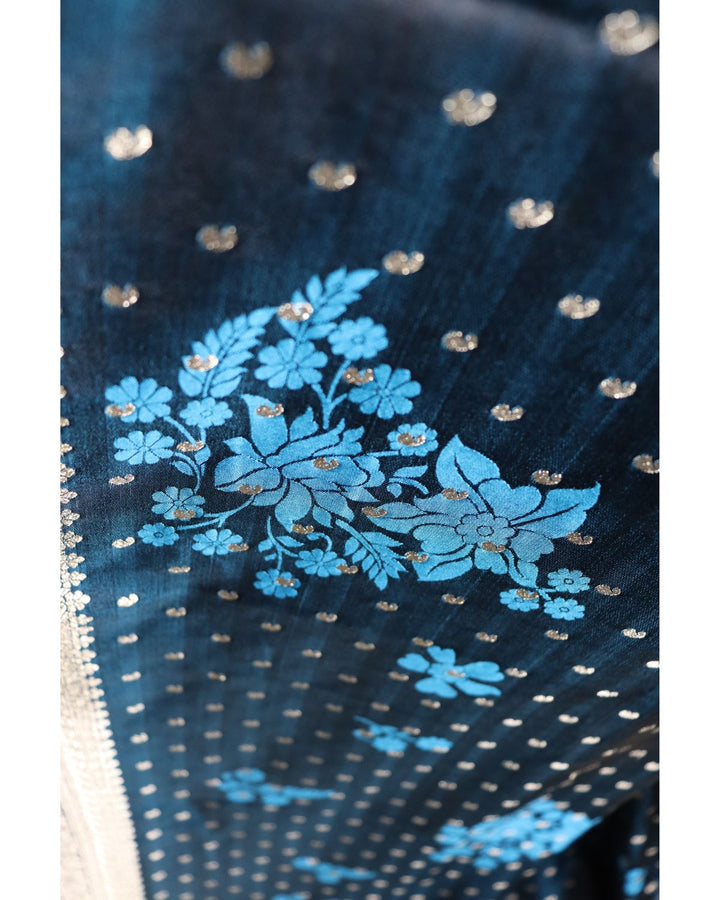 Dark firoji kanjivaram satin silk saree with zari weaving border & designer rich pallu