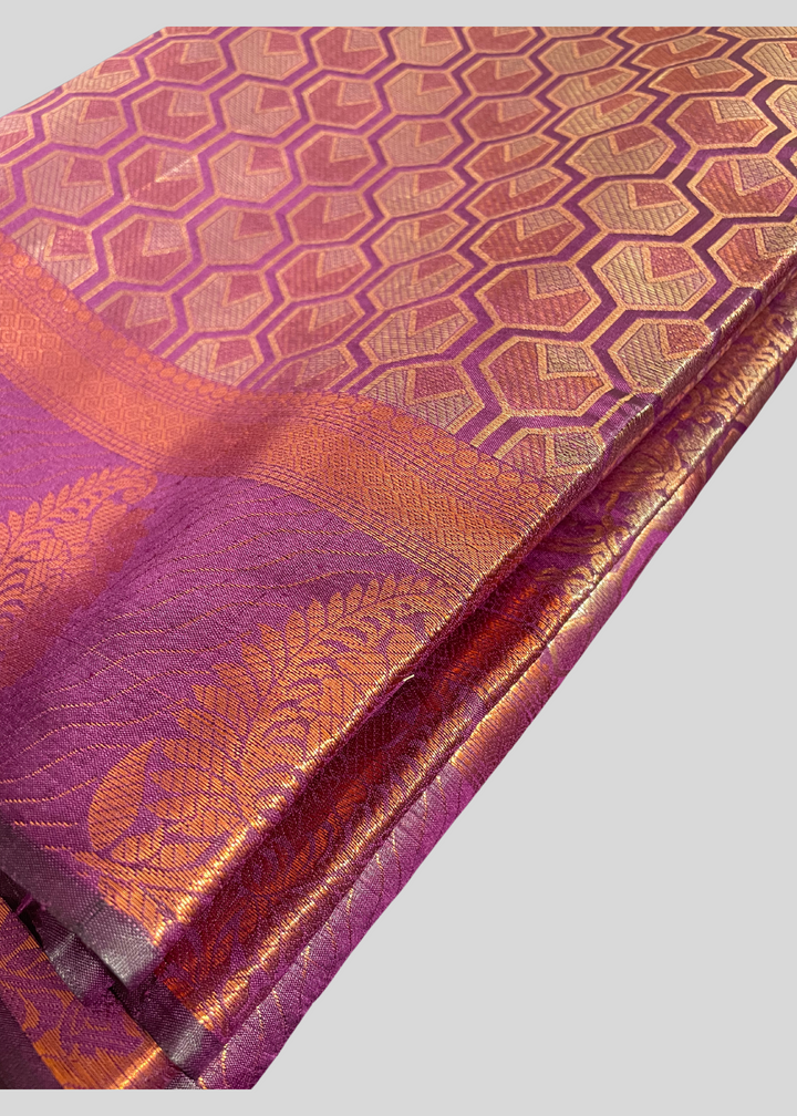 Magenta traditional kanchipuram silk saree with zari weaving work [SKU:S100181]