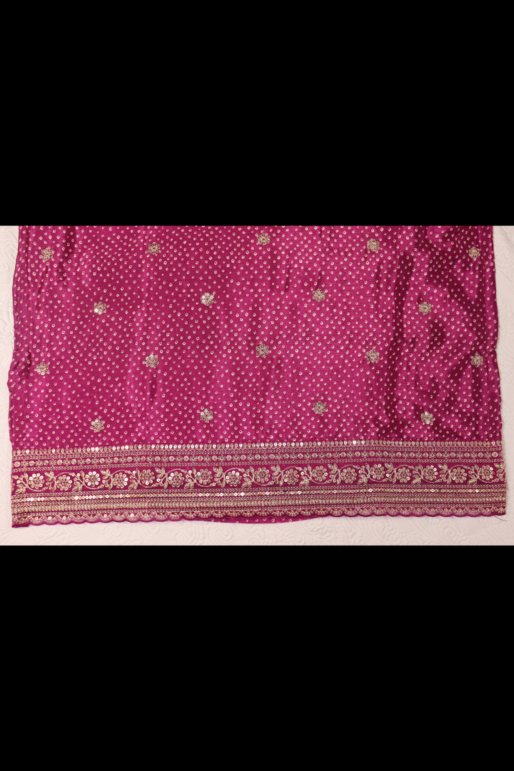 PRINTED CHINON WITH EMBROIDERY WORK  [SKU:D100803]