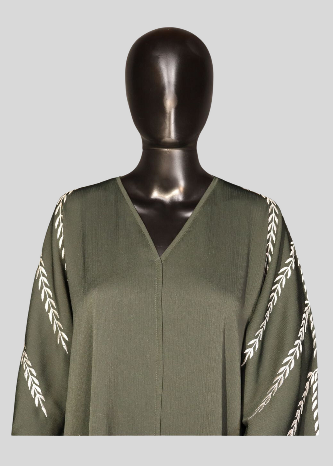 Green Premium Elegant Designer Abaya In Korean Zoom Fabric with Matching Georgette Hijab. [sku A100100]