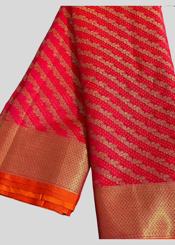 Red color kanchipuram silk saree with zari woven [SKU:S101222]