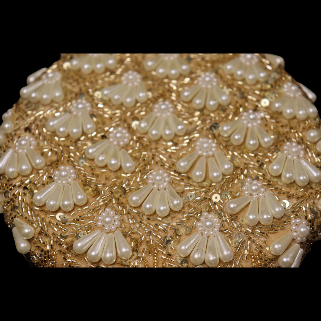 Praneeta Pearl Droplets Clutch Gold [SKU:101572]