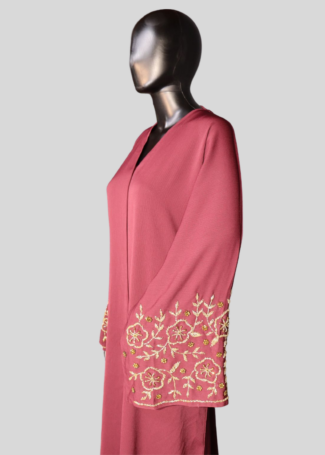 Wine Premium Elegant DesignerAbaya In Korean Zoom Fabric with Matching Georgette Hijab