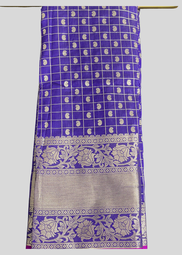 Purple banarasi silk saree with zari weaving work [SKU:S100491]