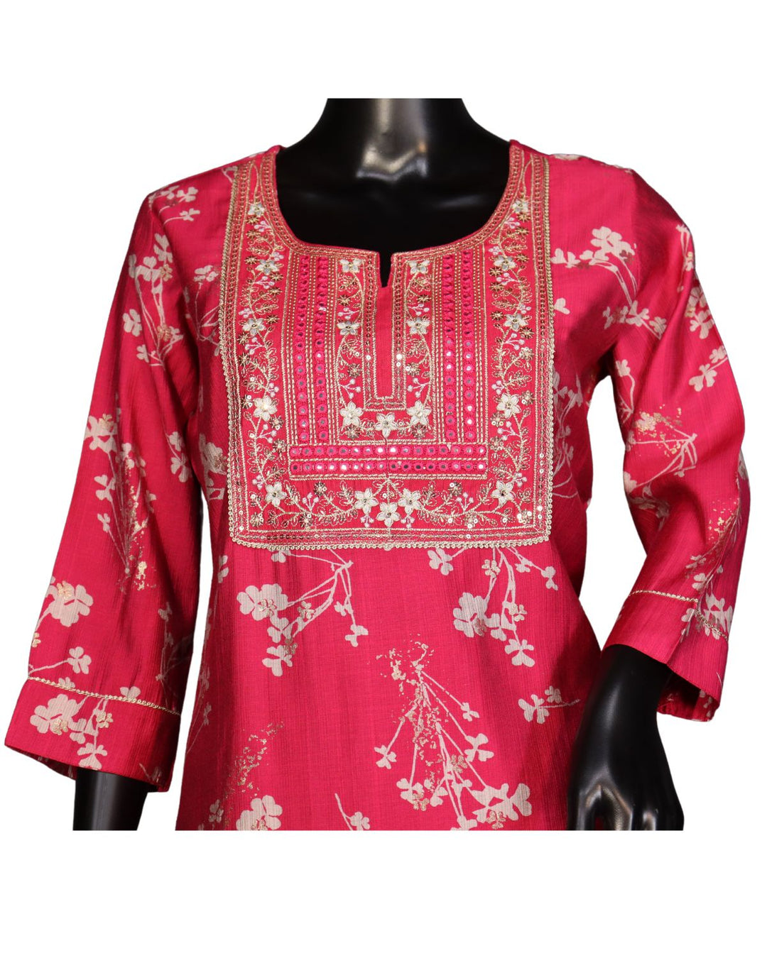 Hot Pink Computer-Printed Salwar Suit in Vertican Fabric
