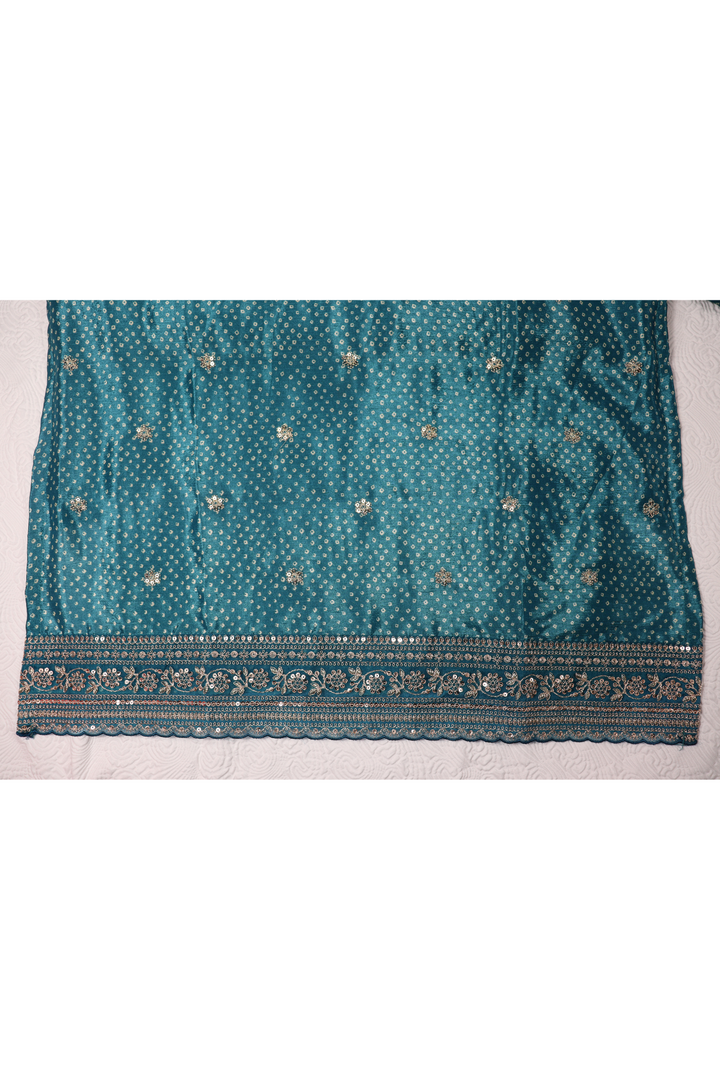 PRINTED CHINON WITH EMBROIDERY WORK RED [SKU:D100903]