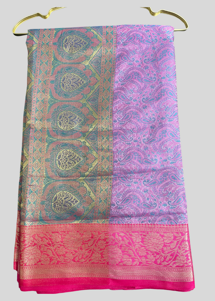 Lavender banarasi silk saree with zari weaving work [SKUS100622]