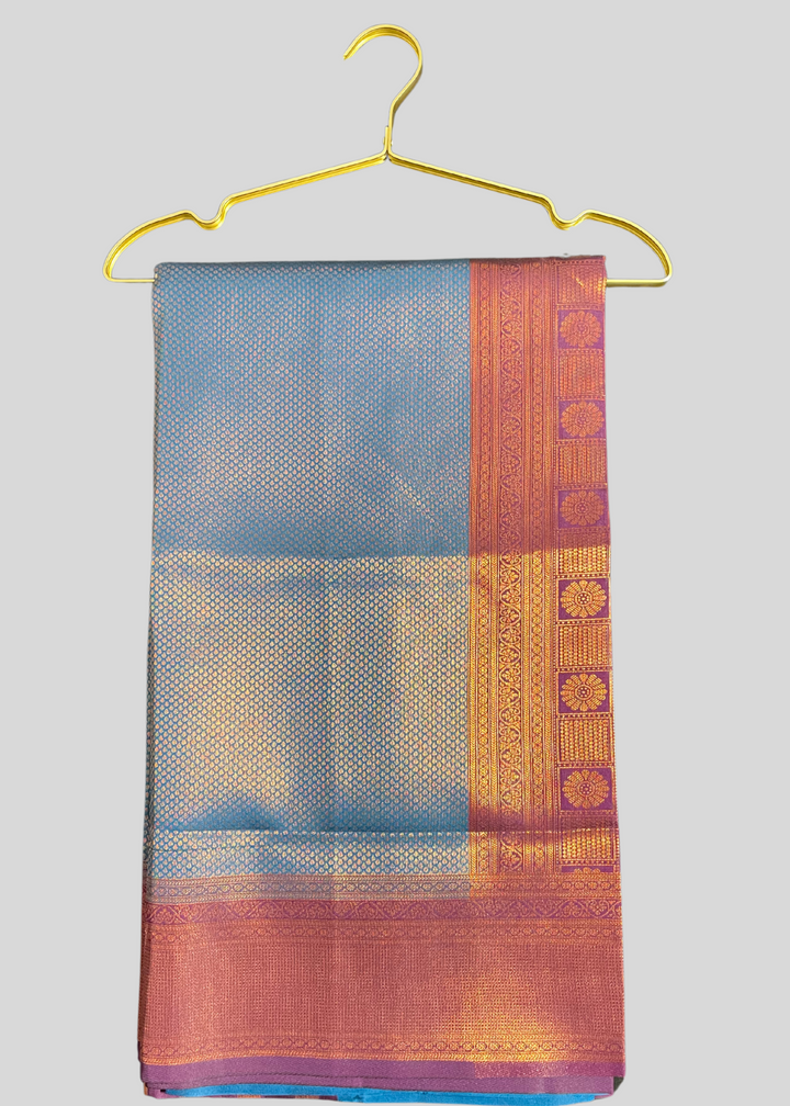 Firoji kubera pattu kanjivaram silk saree with zari weaving work [SKU:S102791]