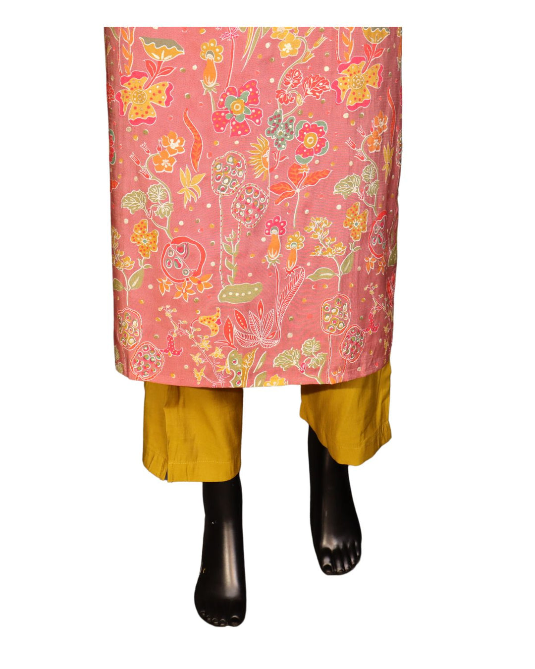 Pure Cotton Dusty Pink Salwar Suit with Floral Work