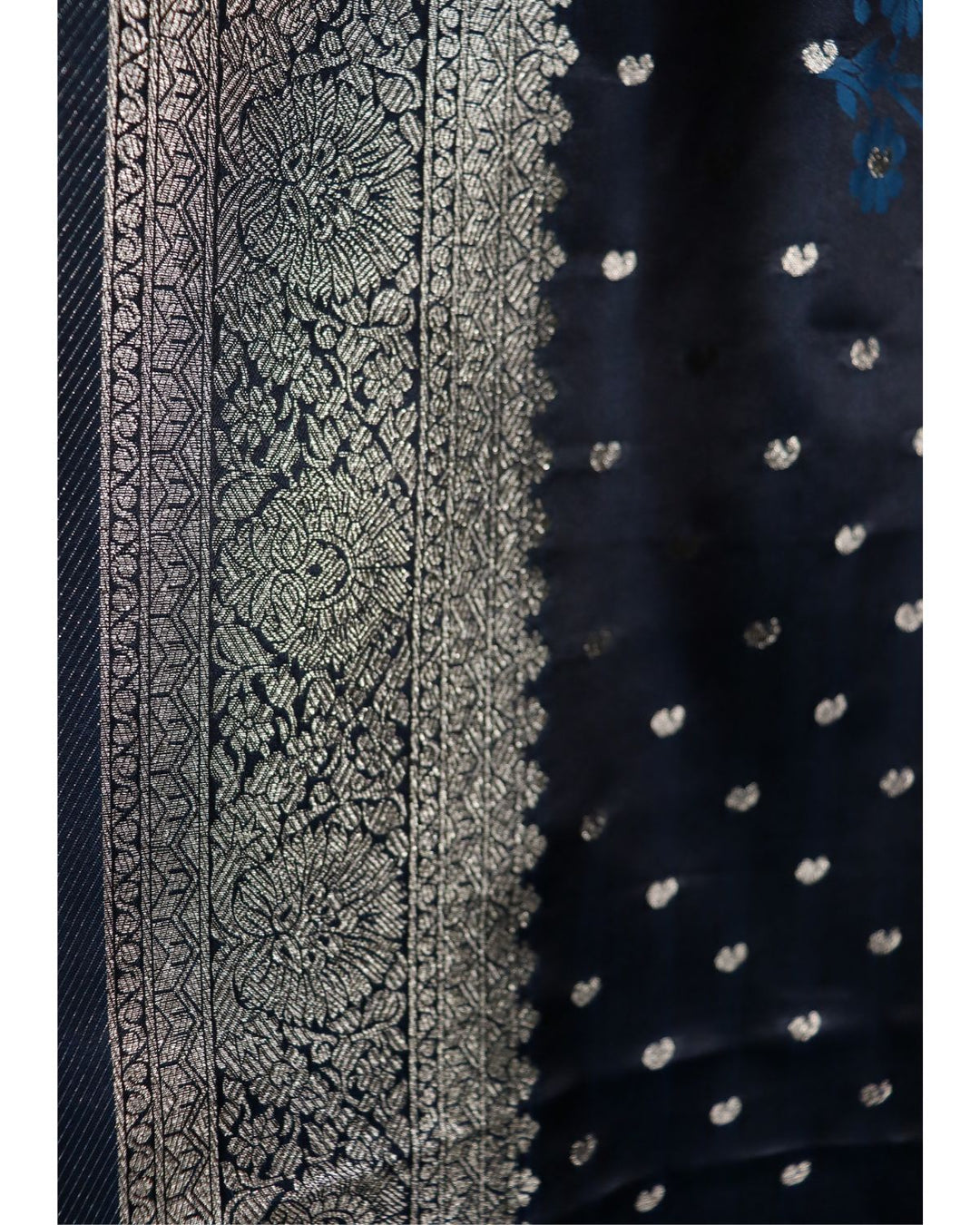 Dark firoji kanjivaram satin silk saree with zari weaving border & designer rich pallu