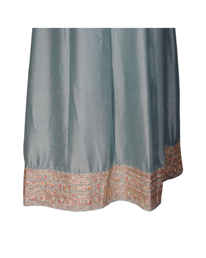 Sky Blue Exclusive Dola Silk Sequins Worked Anarkali Suit