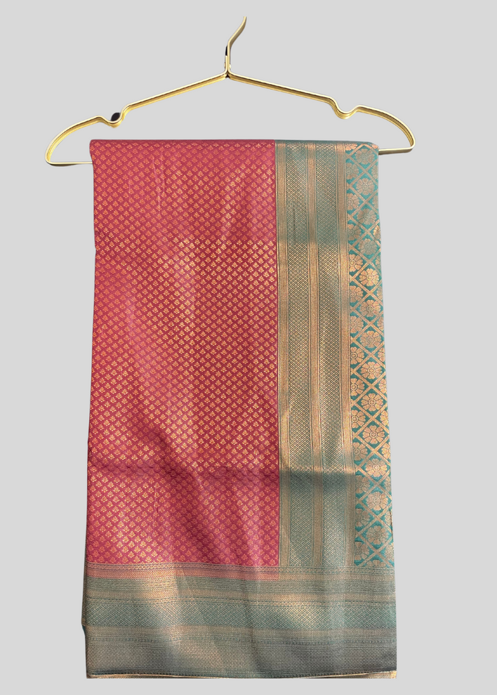 Maroon kubera pattu kanjivaram silk saree with zari weaving work [SKU:S100291]