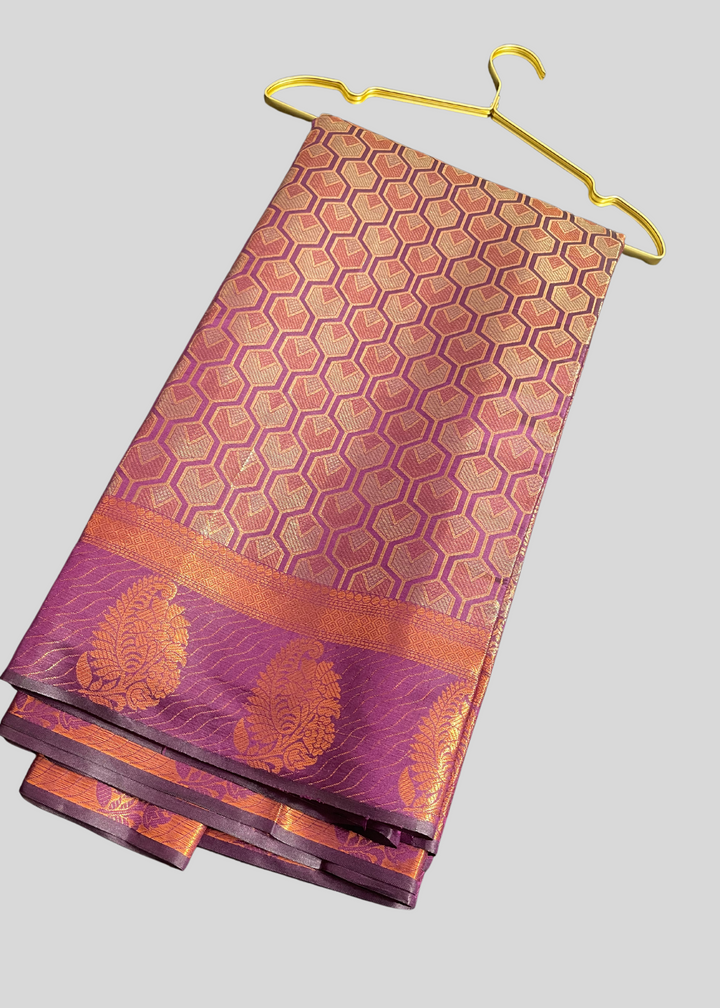 Magenta traditional kanchipuram silk saree with zari weaving work [SKU:S100181]