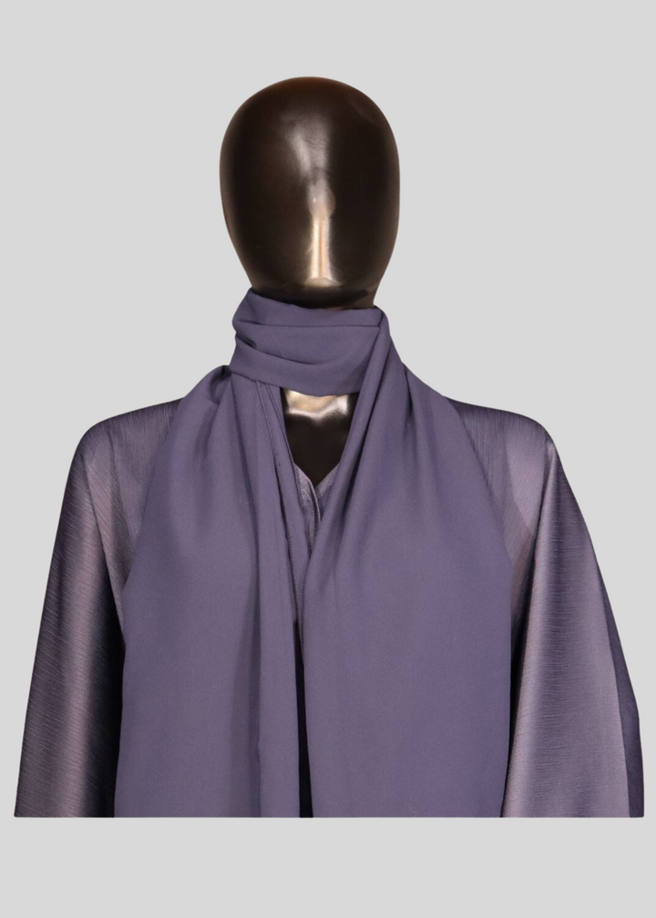 Navy Blue Premium Elegant Designer Abaya In Korean Zoom Fabric with Matching Georgette Hijab.