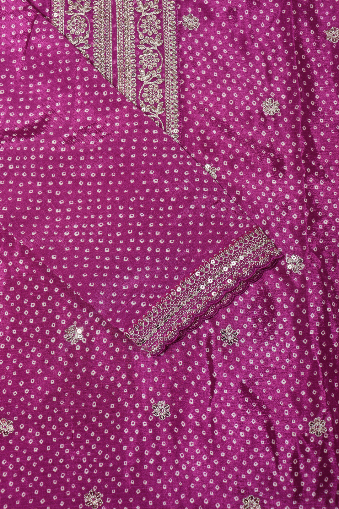 PRINTED CHINON WITH EMBROIDERY WORK  [SKU:D100803]