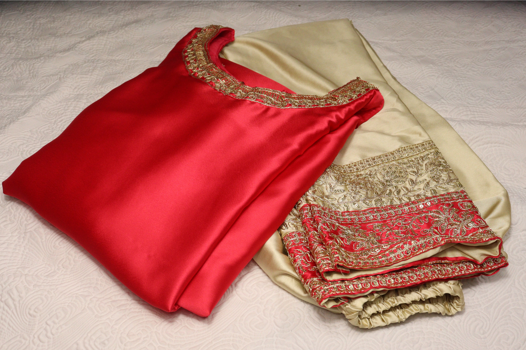 Heavy Malay Satin Silk With Heavy Embroidery Coding Sequence Work[SKU:D103272]