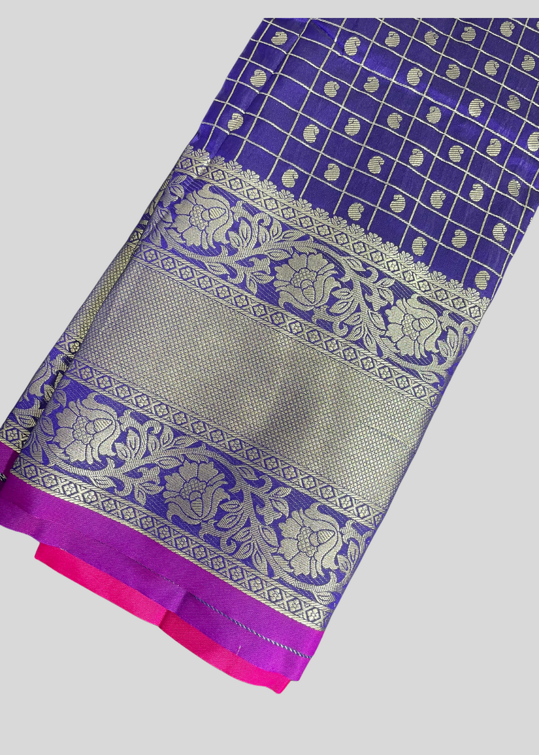 Purple banarasi silk saree with zari weaving work [SKU:S100491]