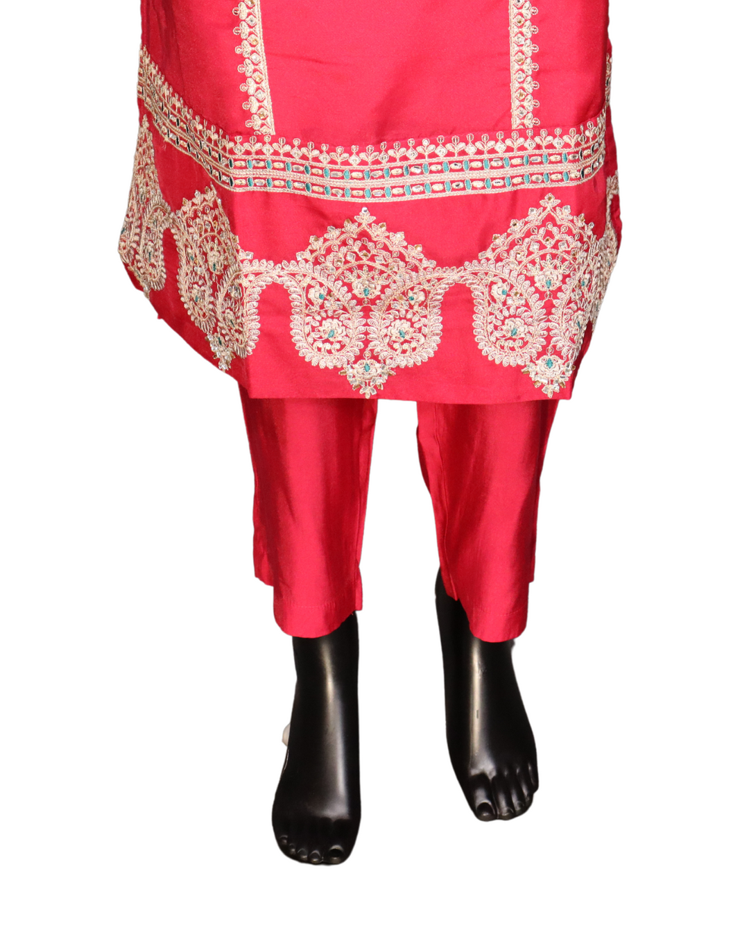 Rani Pink Designer Soft Organza Embroidery Worked Salwar Suit